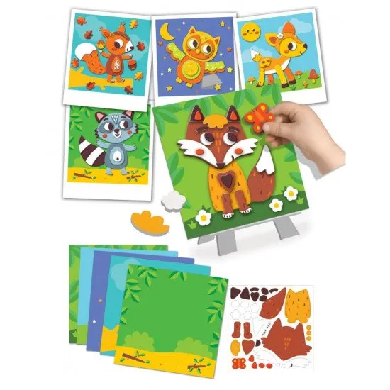Kreatívna súprava pre deti Penová mozaika Lesné zvieratá Crea Lign