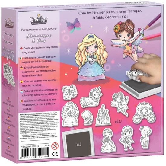 Súprava penových pečiatok Princezné a víly 10 Ks Crea Lign
