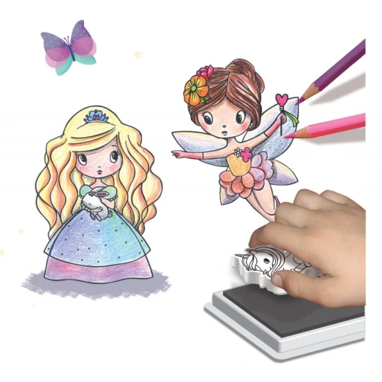 Súprava penových pečiatok Princezné a víly 10 Ks Crea Lign