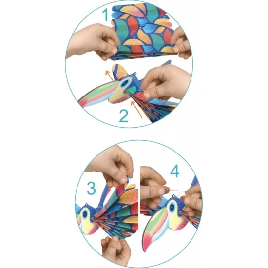 Kreatívna sada pre deti Tvorenie z papiera Exotickí vtáci Crea Lign