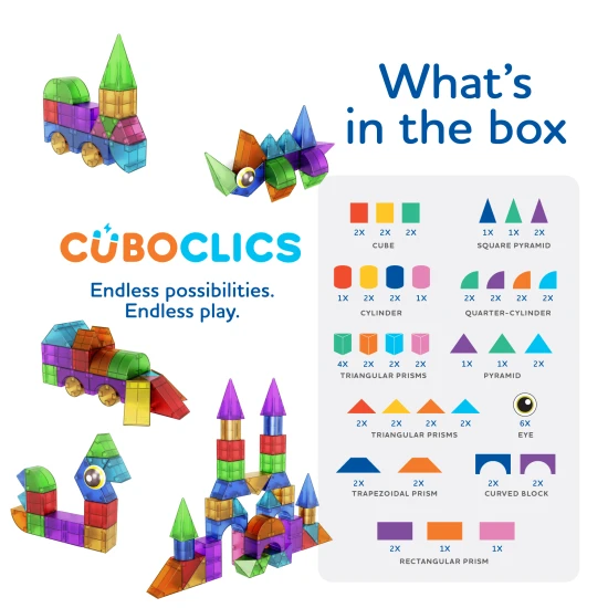 Magnetická stavebnica Cubo Clics Creative Pack 64 ks