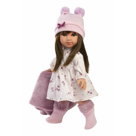 Llorens bábika s mäkkým tkaninovým telom a vláskami – 35 cm, ručne vyrobená v Španielsku