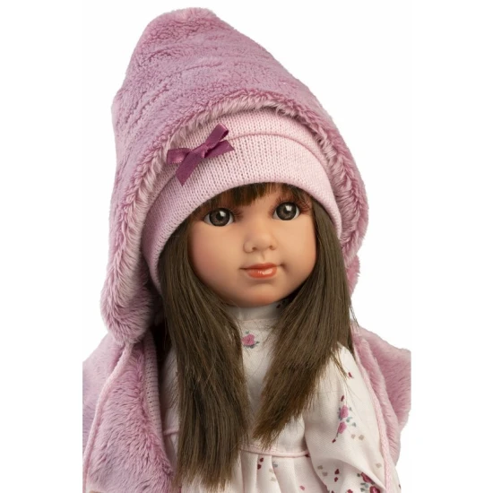 Llorens bábika s mäkkým tkaninovým telom a vláskami – 35 cm, ručne vyrobená v Španielsku