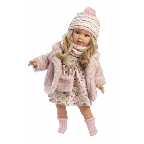 Llorens bábika s mäkkým tkaninovým telom a vláskami – 40 cm, ručne vyrobená v Španielsku