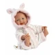 Bábätko bez zvuku s mäkkým látkovým telom, 32 cm, mäkčený vinyl, dudlík v balení, ručne vyrobené v Španielsku.