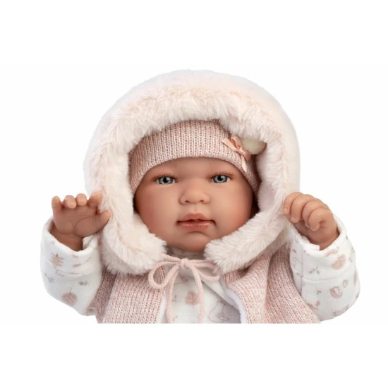 Interaktívne hovoriace bábätko Llorens 44 cm s realistickými zvukmi „mama“ a „papa“.