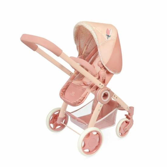 Sklápací kočík pre bábiky Tulipe 2025 s odnímateľnou taškou a kombinovanou funkciou 3 v 1.