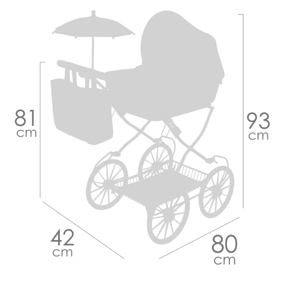 Skladací kočík pre bábiky s taškou a doplnkami DeCuevas Botanic 2026 81 cm