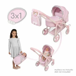 Skladací kočík pre bábiky s prenosnou taškou 3v1 DeCuevas Sophie 75 cm