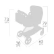 Skladací kočík pre bábiky 3 v 1 s taškou DeCuevas Botanic 2026 73 cm