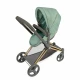 Skladací kočík pre bábiky DeCuevas 81773 Capriccio 2025 v mentolovo zelenej farbe s odnímateľnou korbičkou a taškou