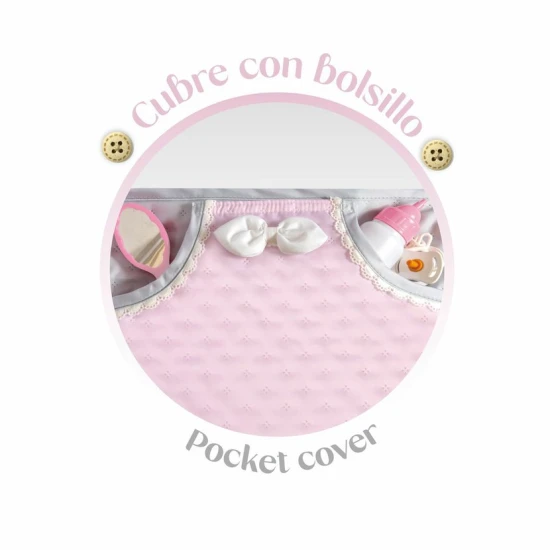 Môj prvý kočiarik pre bábiky DeCuevas 86075 s taškou z kolekcie Sophie 2025 v jemných pastelových farbách.