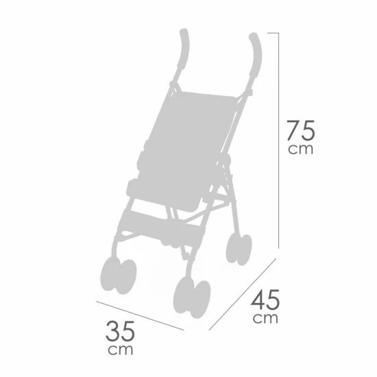 Skladací kočík pre bábiky DeCuevas Capriccio 2025 v mentolovej farbe so slnečníkom a taškou, výška 60 cm