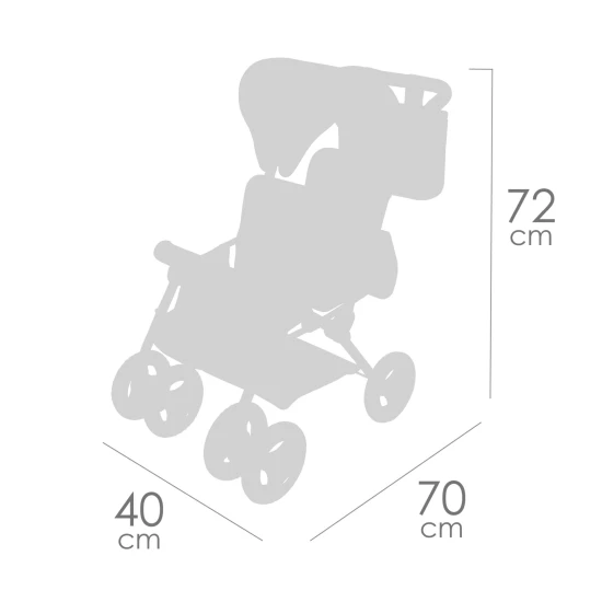 Kočík pre dvojičky bábiky s taškou DeCuevas Botanic 2026 72 cm