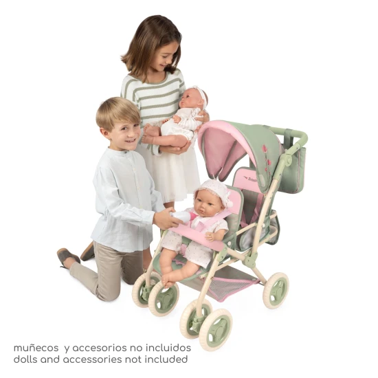 Kočík pre dvojičky bábiky s taškou DeCuevas Botanic 2026 72 cm