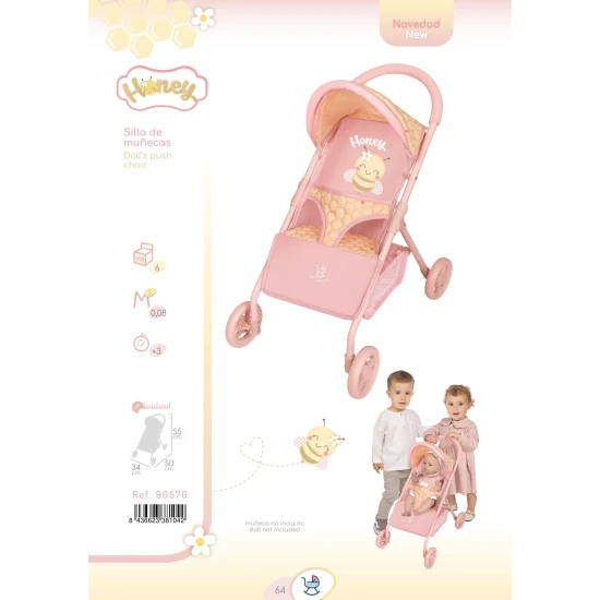 Športový kočík pre bábiky DeCuevas Honey 2026 55 cm
