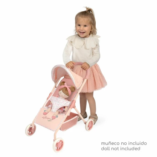 Športový kočík pre bábiky DeCuevas 90574 z kolekcie Tulipe 2025 v pastelových farbách, ideálny pre malé slečny.