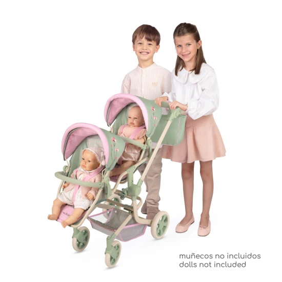 Kočík pre dvojičky bábiky s taškou DeCuevas Botanic 2026 91 cm