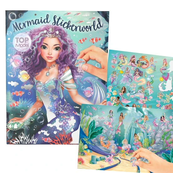 Depesche TOPModel Nálepkový zošit Mermaid DP-13395 so strieborným metalickým efektom