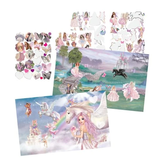 Rozprávkový samolepkový zošit s modelkami, koňmi a doplnkami