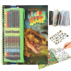 Omaľovánka s pastelkami v obale Dino World