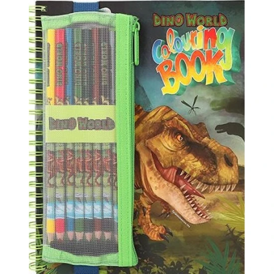 Omaľovánka s pastelkami v obale Dino World - Depesche DP-4010070665791