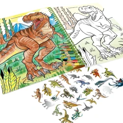 Omaľovánka s pastelkami v obale Dino World