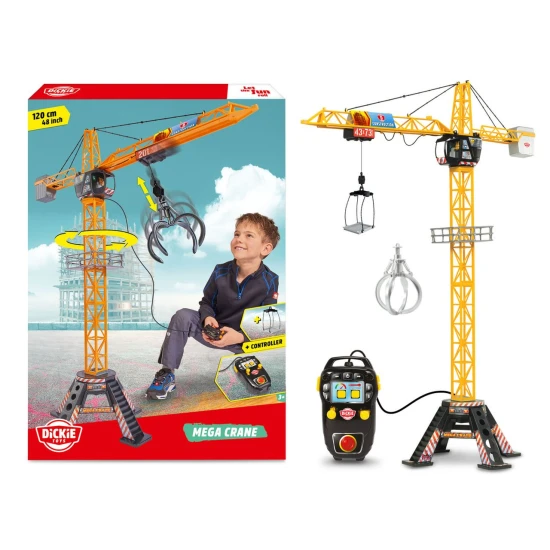 Žeriav Mega Crane 120 cm na kábel – Dickie Toys D3462412