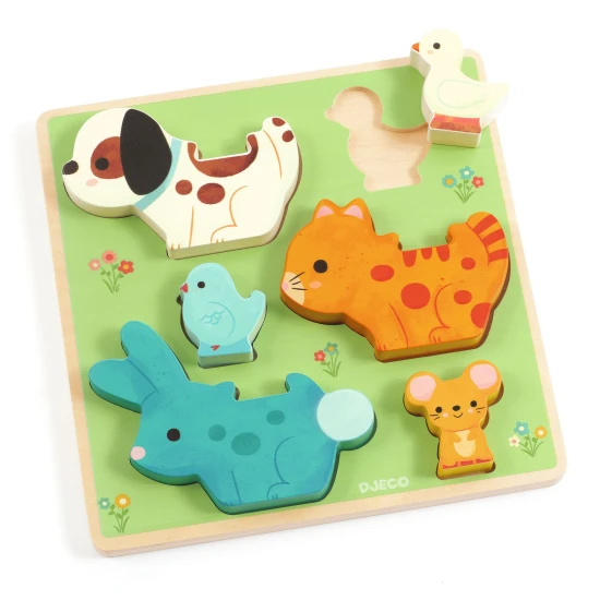 Djeco Drevené puzzle Kamaráti zvieratká