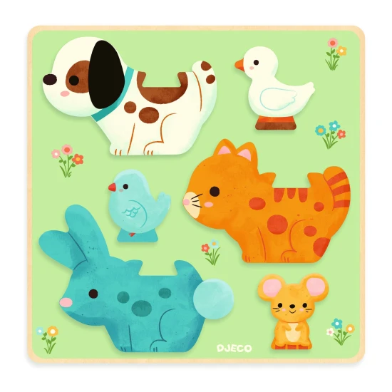 Djeco Drevené puzzle Kamaráti zvieratká