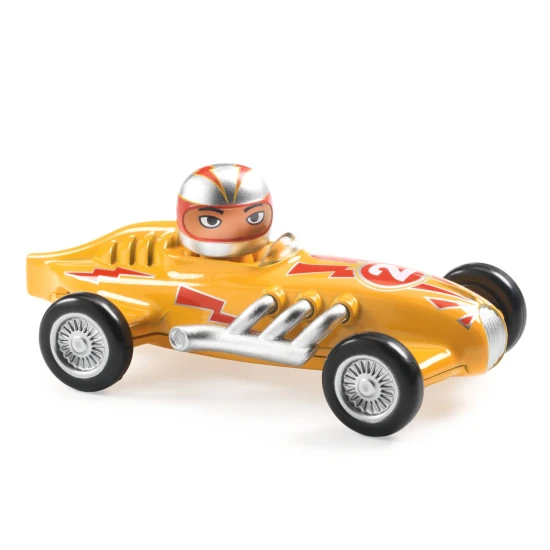 Kovové autíčko Crazy Motors Yellow Super Speed – Djeco DJ05454