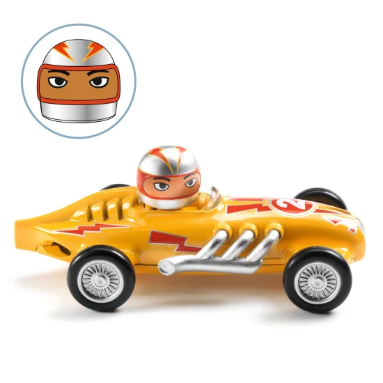 Kovové autíčko Crazy Motors Yellow Super Speed – Djeco DJ05454