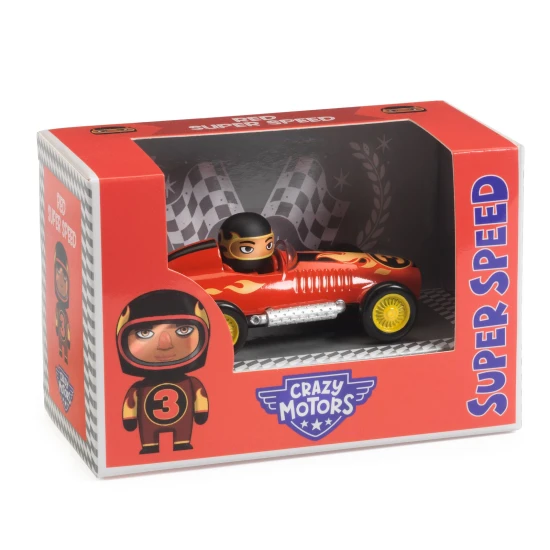 Kovové autíčko Crazy Motors Red Super Speed – Djeco DJ05455