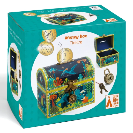 Drevená pokladnička Dinosaurus