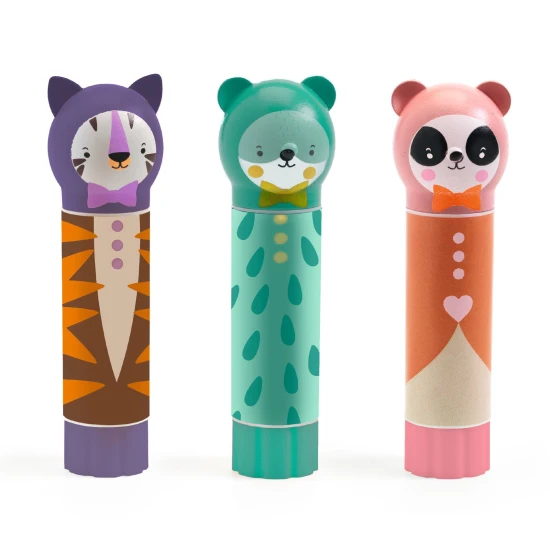 Zábavné tuby lepidla s motívom zvieratiek