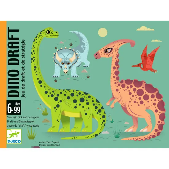 Strategická kartová hra na princípe „vyber si a podaj ďalej“. Vyber si dinosaura a farbu, ktorú budeš zbierať!