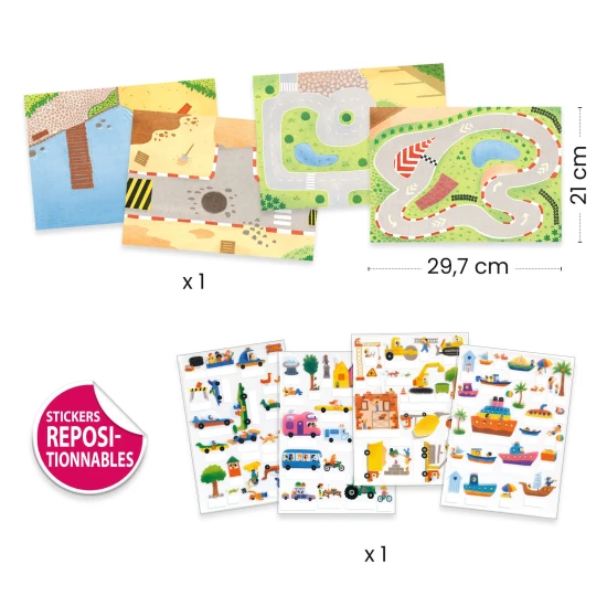 Zdvíhacie odnímateľné samolepky Vozidlá