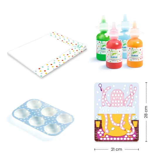 Maľovanie prstami Bodky a rybičky