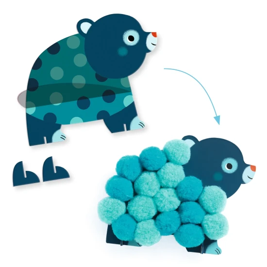 Koláže z brmbolcov Bodkované zvieratká