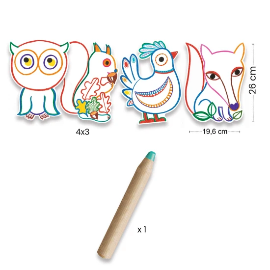 Magické vyfarbovanie farbičkou Kamaráti z lesa