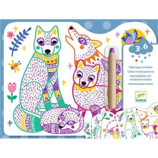 Magické vyfarbovanie farbičkou Rodiny z lesa