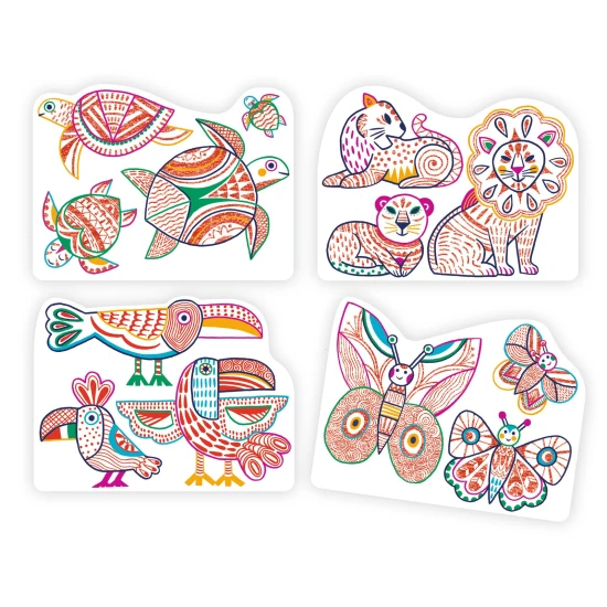 Magické vyfarbovanie farbičkou Rodinky z divočiny