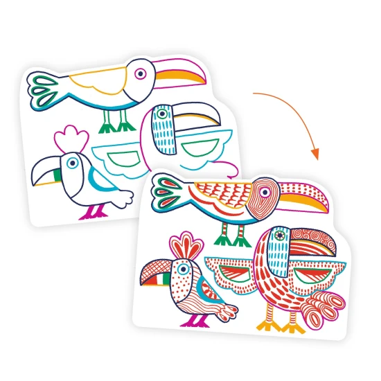 Magické vyfarbovanie farbičkou Rodinky z divočiny