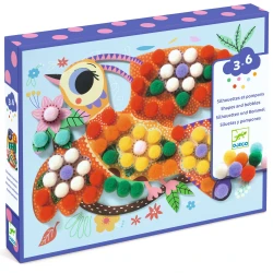 Koláž s brmbolcami Siluetové vtáčiky