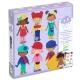 Kreatívna sada DJECO pre deti s 12 postavami a samolepiacou plsťou na obliekanie, vyrobená z ekologického FSC® papiera.