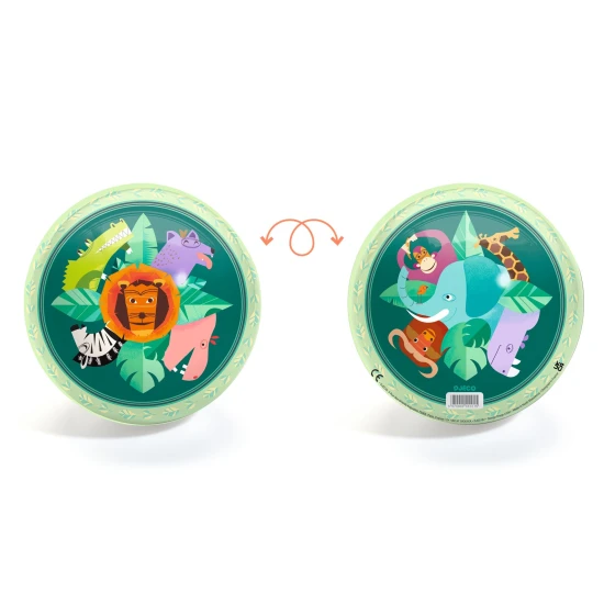 Djeco lopta Savana 22 cm – ilustrovaná lopta so zvieratkami zo savany