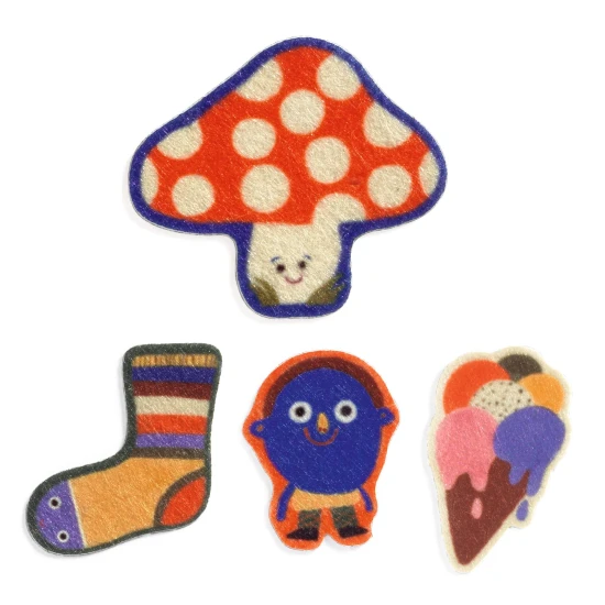 Plstené samolepky Veľká zábava 60 ks