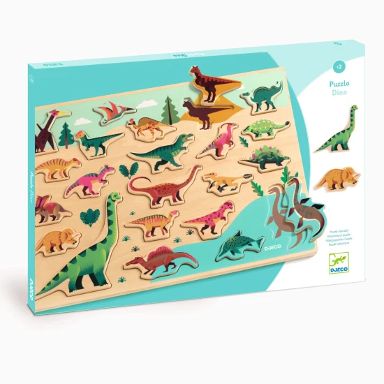 Drevené edukačné puzzle Dinosaury
