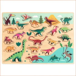 Drevené edukačné puzzle Dinosaury