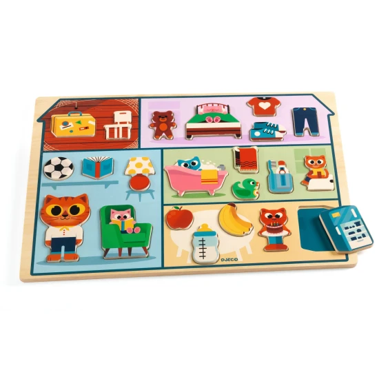 Drevené edukačné puzzle Dom